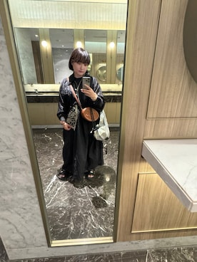 「アイテム（バンダナ/スカーフ）」を使った、Cieloさん（レディース・154cm）の秋コーディネート