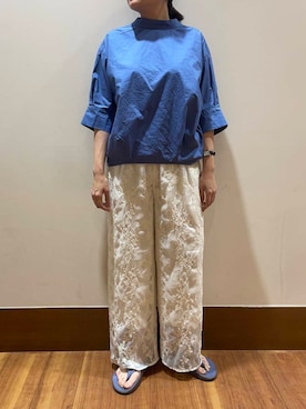 「シアーパンツ」｜うみさん（レディース・162cm）の夏コーディネート