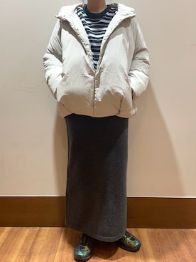 「アイテム（ダウンジャケット/コート）」を使った、うみさん（レディース・162cm）の秋コーディネート