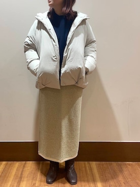 「クルーネックニット」｜うみさん（レディース・162cm）の冬コーディネート