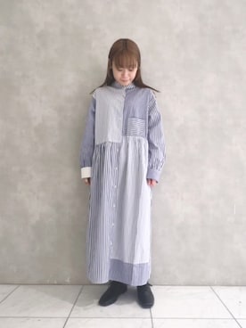 「POU DOU DOU（プードゥドゥ）のアイテム」を使った、よしかわさん（レディース・151cm）の春コーディネート