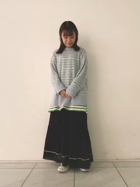 「ティアードスカート」｜よしかわさん（レディース・151cm）の冬コーディネート