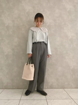 「Laugoa（ラウゴア）のアイテム」を使った、よしかわさん（レディース・151cm）の秋コーディネート