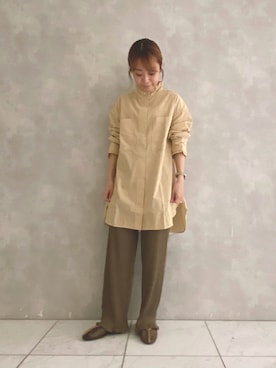 「チュニック」｜「アイテム（スリッポン）」を使った、よしかわさん（レディース・151cm）の夏コーディネート