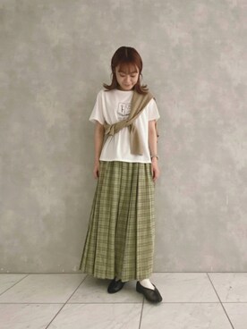 「たすき掛け」｜「アイテム（スリッポン）」を使った、よしかわさん（レディース・151cm）の夏コーディネート