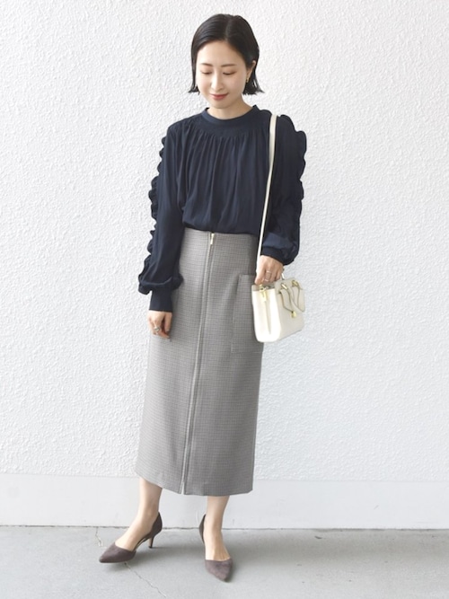 セール】〈手洗い可能〉割繊 フリル デザイン ブラウス 24SS