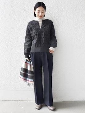 「カシミヤ」｜「アイテム（トップス）」を使った、FUJITAさん（レディース・159cm）の冬コーディネート