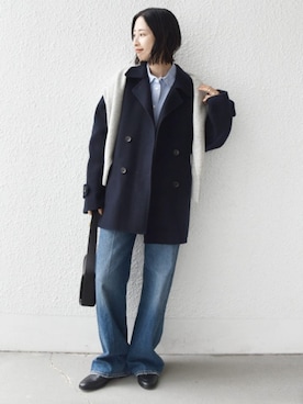 「アイテム（ピーコート）」を使った、FUJITAさん（レディース・159cm）の秋コーディネート