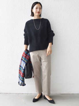 「アイテム（ストール/ショール）」を使った、FUJITAさん（レディース・159cm）の秋コーディネート