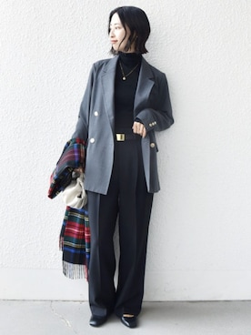 「カシミヤ」｜「アイテム（トップス）」を使った、FUJITAさん（レディース・159cm）の冬コーディネート
