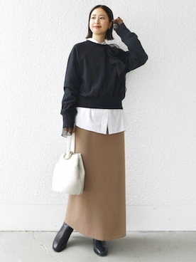 「SHIPS（シップス）のアイテム（スウェット）」を使った、FUJITAさん（レディース・159cm）の秋コーディネート