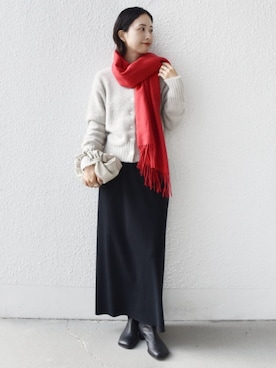 「アイテム（カーディガン/ボレロ）」を使った、FUJITAさん（レディース・159cm・30代）の冬コーディネート