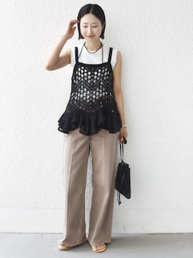 「upperhights（アッパーハイツ）のアイテム（パンツ）」を使った、FUJITAさん（レディース・159cm）の夏コーディネート