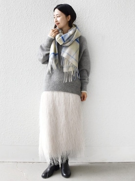 「SHIPS（シップス）のアイテム（スカート）」を使った、FUJITAさん（レディース・159cm）の冬コーディネート