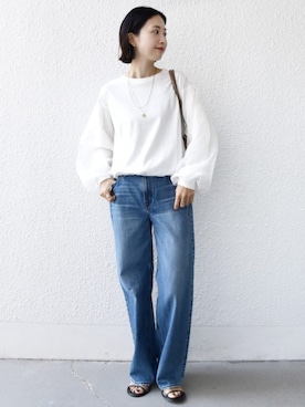 「アイテム（Tシャツ/カットソー）」を使った、FUJITAさん（レディース・159cm）の冬コーディネート