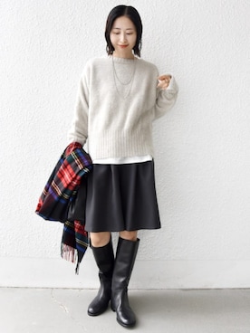 「シップス」｜FUJITAさん（レディース・159cm）の冬コーディネート