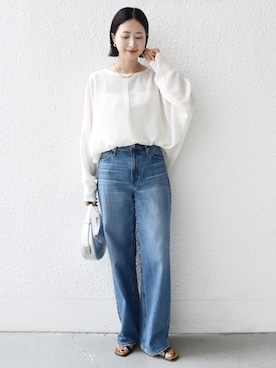 「アイテム（デニムパンツ）」を使った、FUJITAさん（レディース・159cm・30代）の夏コーディネート