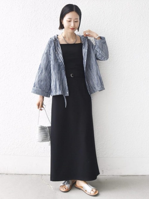 堀田茜×SHIPS:〈手洗い可能〉ベルト 付き ジョーゼット スカート