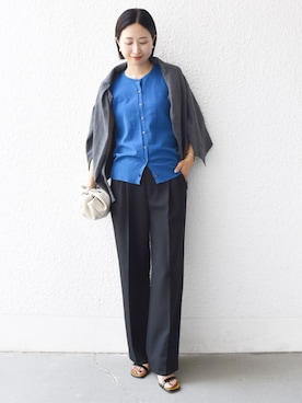 「アイテム（カーディガン/ボレロ）」を使った、FUJITAさん（レディース・159cm・30代）の夏コーディネート