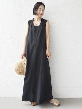 「SHIPS（シップス）のアイテム（ワンピース/ドレス）」を使った、FUJITAさん（レディース・159cm）の夏コーディネート