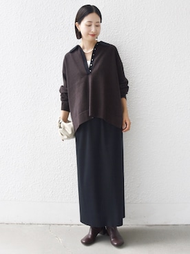 「アイテム（スカート）」を使った、FUJITAさん（レディース・159cm・30代）の秋コーディネート