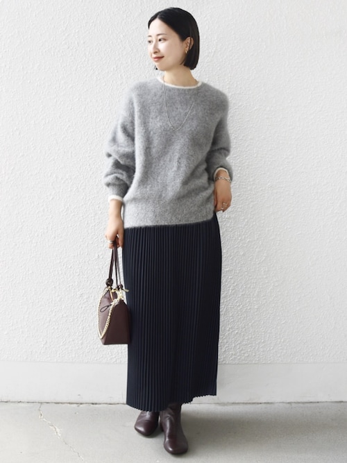 杢 フォックス カシミヤ クルーネック ニット プルオーバー