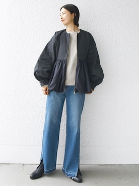 「SHIPS for women」｜「アイテム（ブルゾン）」を使った、FUJITAさん（レディース・159cm）の秋コーディネート