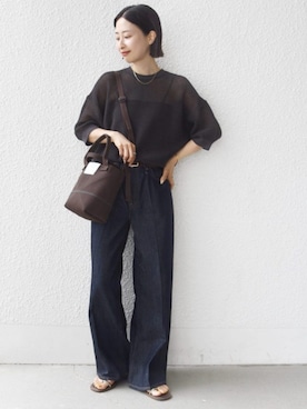 「upperhights（アッパーハイツ）のアイテム（パンツ）」を使った、FUJITAさん（レディース・159cm）の夏コーディネート