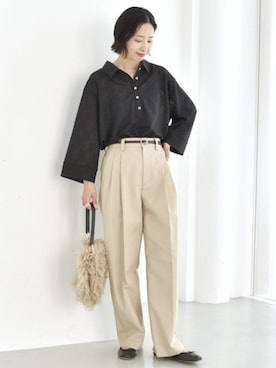 「SHIPS（シップス）のアイテム（チノパンツ）」を使った、FUJITAさん（レディース・159cm）の夏コーディネート