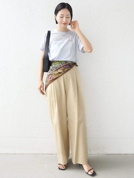 「BINDU（ビンドゥー）のアイテム」を使った、FUJITAさん（レディース・159cm）の夏コーディネート
