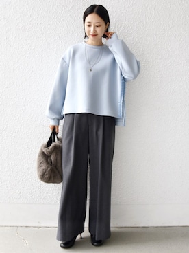 「アイテム（スラックス）」を使った、FUJITAさん（レディース・159cm・30代）の秋コーディネート