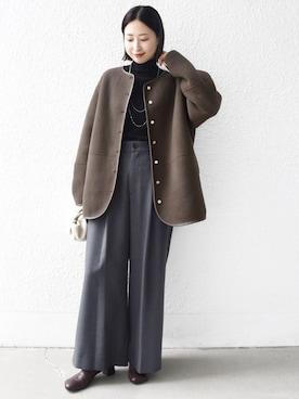 「アイテム（スラックス）」を使った、FUJITAさん（レディース・159cm・30代）の秋コーディネート