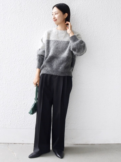 セール】【WEB限定】〈手洗い可能〉モヘヤ混 グラデーション ニット