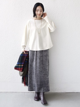 「ベロア」｜FUJITAさん（レディース・159cm）の冬コーディネート