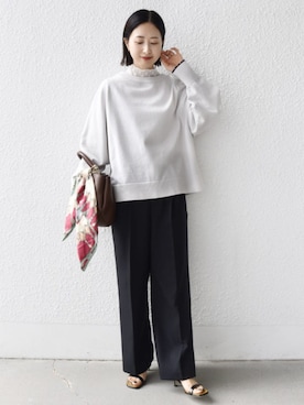 「カシミヤ」｜「アイテム（トップス）」を使った、FUJITAさん（レディース・159cm）の秋コーディネート