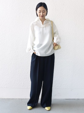 「ハイネックトップス」｜FUJITAさん（レディース・159cm）の冬コーディネート