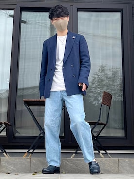 「LARDINI（ラルディーニ）のアイテム（テーラードジャケット）」を使った、たけるさん（メンズ・172cm）の春コーディネート