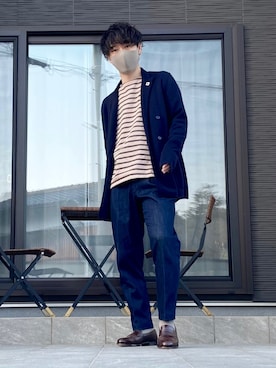 「LARDINI（ラルディーニ）のアイテム（テーラードジャケット）」を使った、たけるさん（メンズ・172cm）の春コーディネート