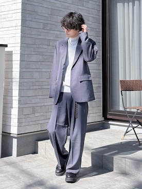 「EASENCE（イーズエンス）のアイテム」を使った、たけるさん（メンズ・172cm）の春コーディネート