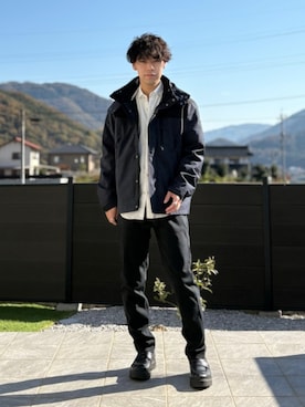 「アイテム（マウンテンパーカー）」を使った、たけるさん（メンズ・172cm）の冬コーディネート