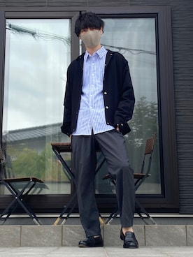 「SonnyLabel」｜「アイテム（ブルゾン）」を使った、たけるさん（メンズ・172cm）の秋コーディネート