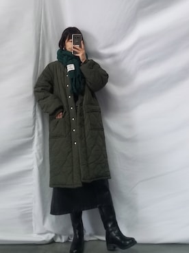 「ニットマフラー」｜영화さん（レディース・166cm）の冬コーディネート