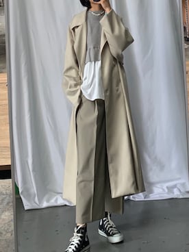 「me+em select（ミームセレクト）のアイテム（トレンチコート）」を使った、영화さん（レディース・166cm）の秋コーディネート