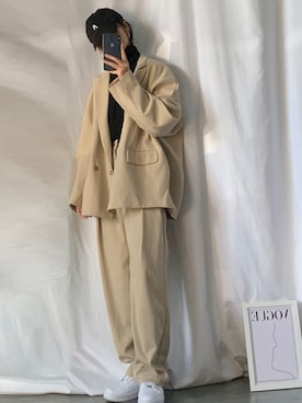 「コーデュロイパンツ」｜「アイテム（セットアップ）」を使った、영화さん（レディース・166cm）の秋コーディネート