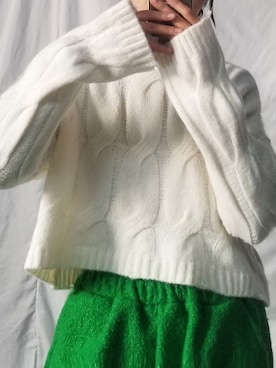 「ケーブル編み」｜영화さん（レディース・166cm）の冬コーディネート