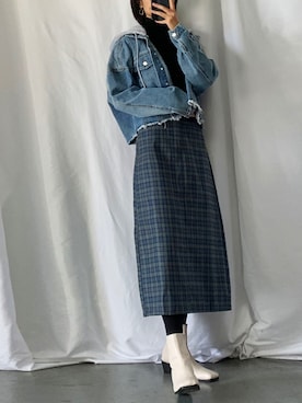 「ブルーコーデ」｜「アイテム（セットアップ）」を使った、영화さん（レディース・166cm）の秋コーディネート