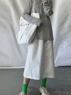 「エコバッグ」｜「アイテム（ニット/セーター）」を使った、영화さん（レディース・166cm）の夏コーディネート