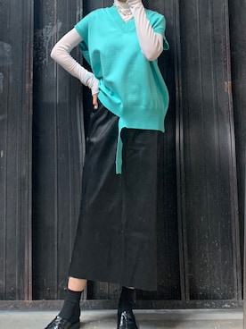 「Vネック」｜영화さん（レディース・166cm）の夏コーディネート