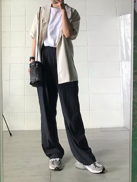 「スラックスパンツ」｜영화さん（レディース・166cm）の夏コーディネート