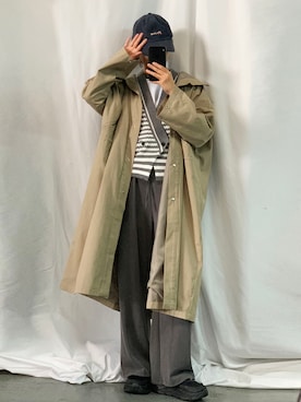 「ニットベスト」｜「アイテム（モッズコート）」を使った、영화さん（レディース・166cm）の秋コーディネート